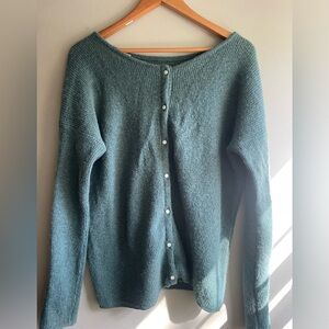 Sezane Blue Cardigan Mohair- Large